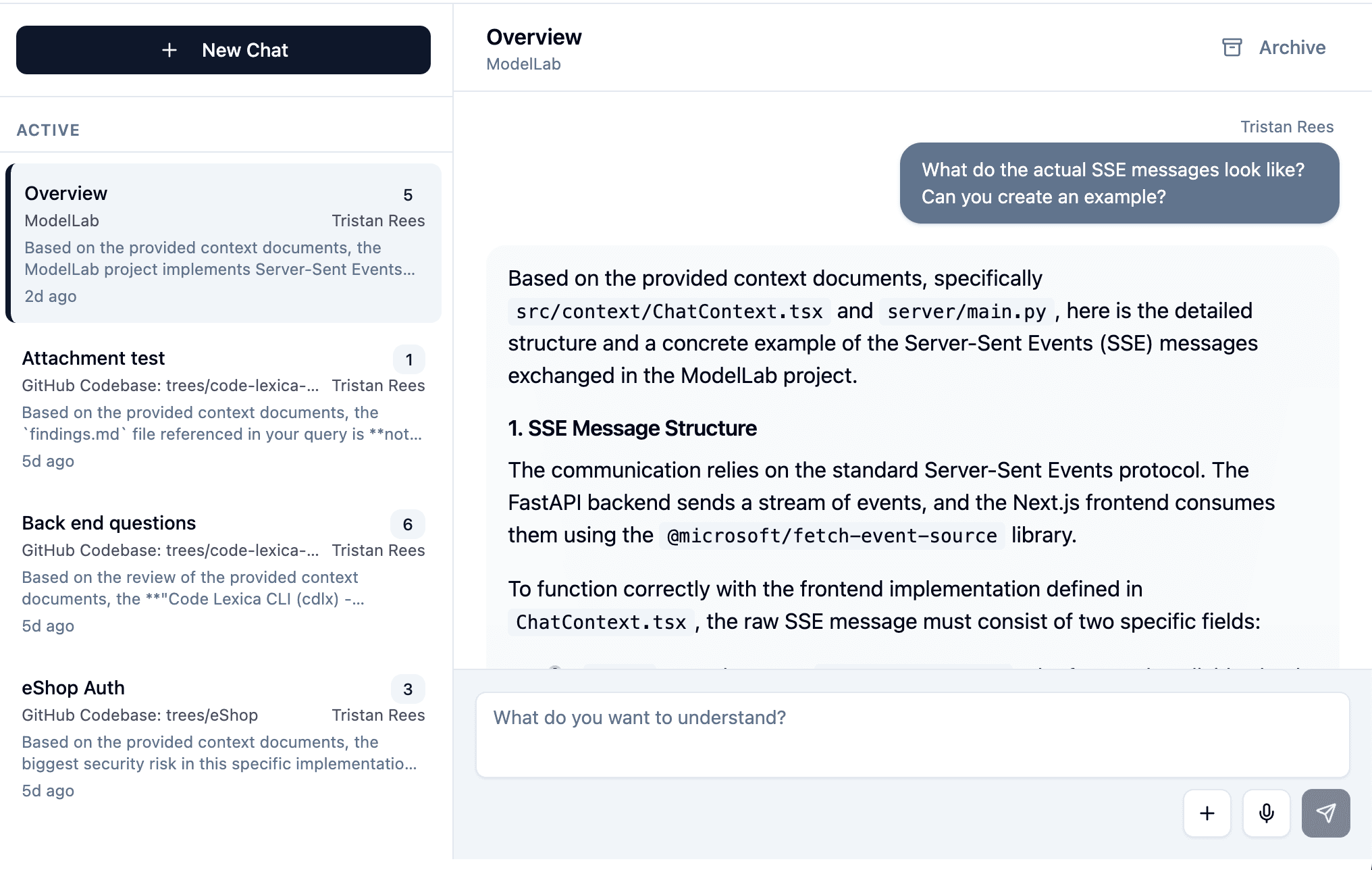 Codebase Chat — AI-powered conversation with code references